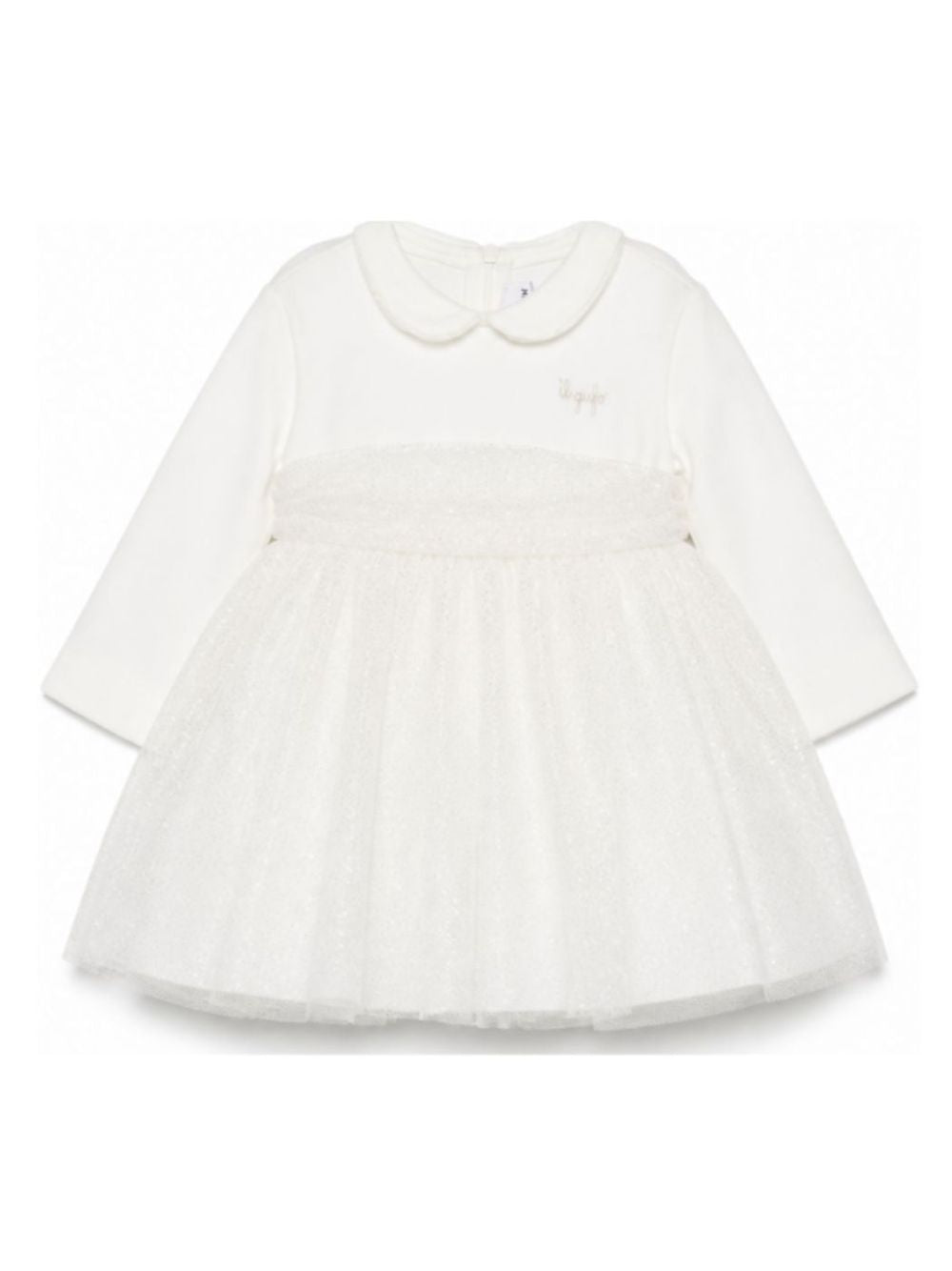 Abito per neonata Il Gufo Kids bianco con colletto alla Peter Pan A26GVL0018H4003 100 IL GUFO KIDS