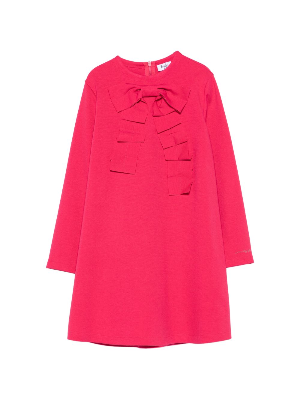 Abito per bambina Il Gufo Kids fucsia con volant e dettaglio fiocco A26GVL0029M0041 368 IL GUFO KIDS