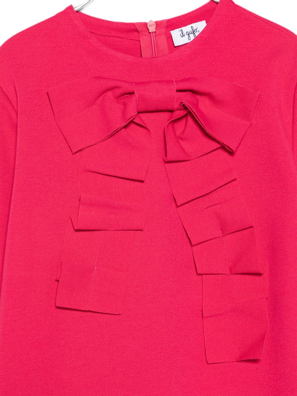 Abito per bambina Il Gufo Kids fucsia con volant e dettaglio fiocco A26GVL0029M0041 368 IL GUFO KIDS