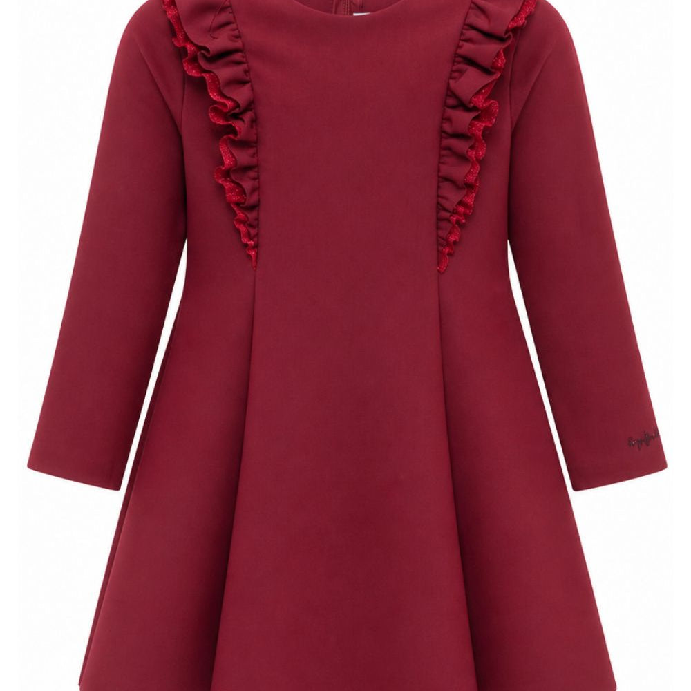 Abito per bambina Il Gufo Kids rosso con dettagli glitter A26GVL0031N0057 397 IL GUFO KIDS