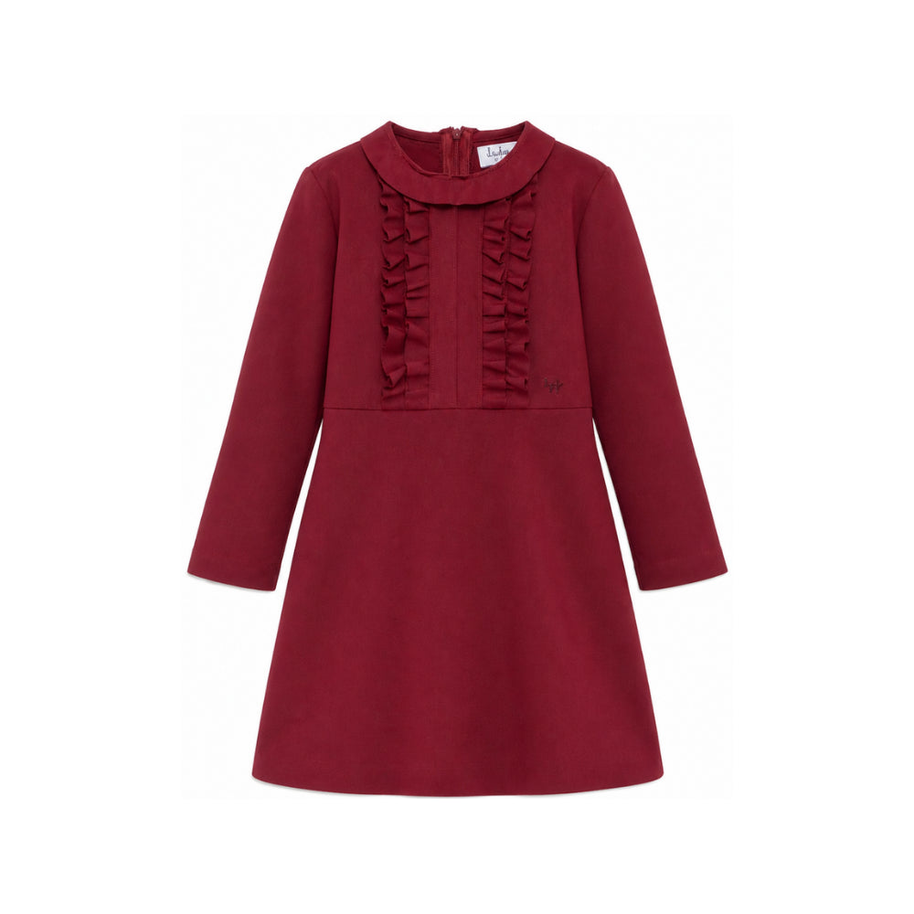 Abito per bambina Il Gufo Kids rosso con bordo increspato A26GVL0033N0057 397 IL GUFO KIDS