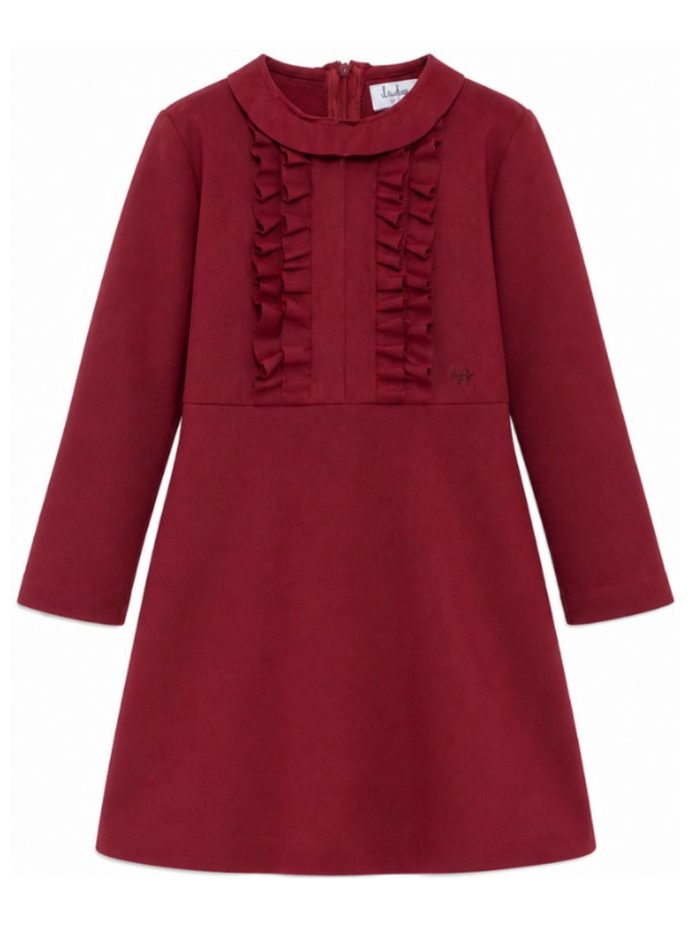Abito per bambina Il Gufo Kids rosso con bordo increspato A26GVL0033N0057 397 IL GUFO KIDS