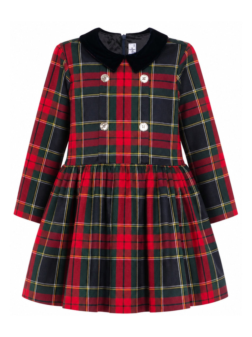 Abito per bambina Il Gufo Kids rosso con motivo tartan all-over A26GVL0040W3068 377 IL GUFO KIDS