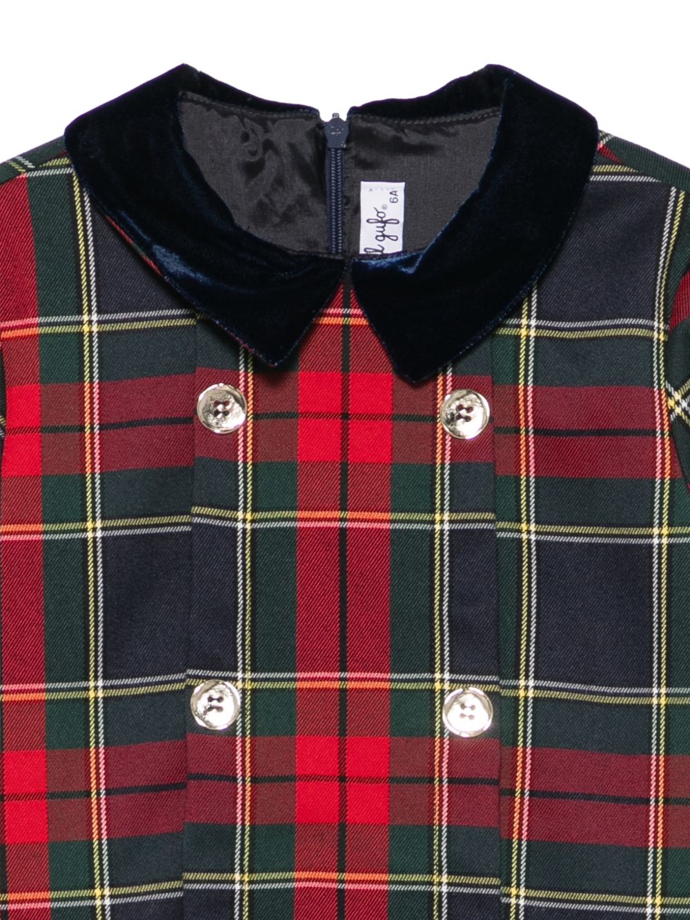 Abito per bambina Il Gufo Kids rosso con motivo tartan all-over A26GVL0040W3068 377 IL GUFO KIDS