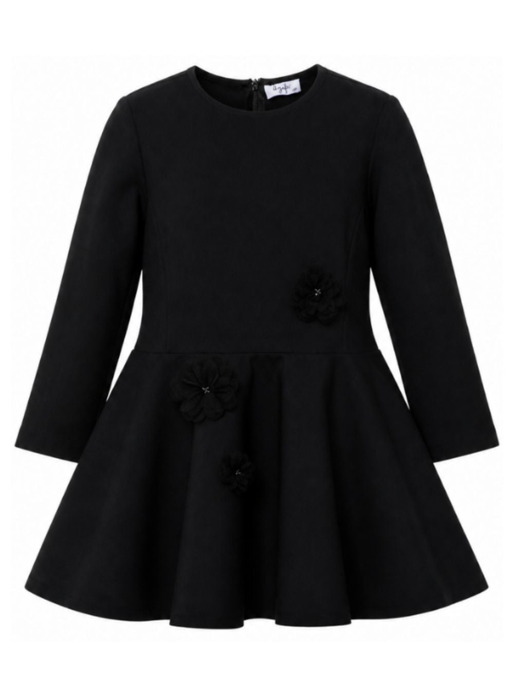 Abito per bambina Il Gufo Kids nero con applicazione a fiore A26GVL0041N0074 099 IL GUFO KIDS