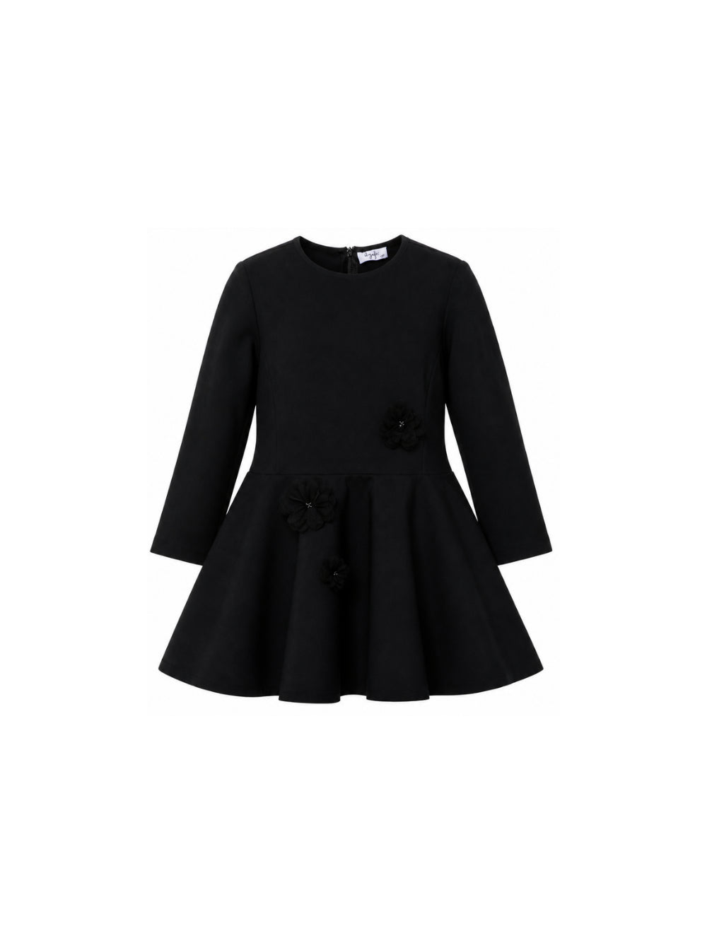 Abito per bambina Il Gufo Kids nero con applicazione a fiore A26GVL0041N0074 099 IL GUFO KIDS