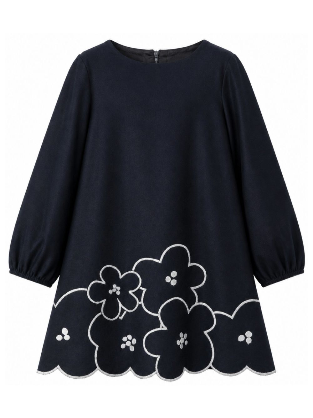 Abito per bambina Il Gufo Kids blu con ricamo floreale A26GVL0045W0003 4907 IL GUFO KIDS