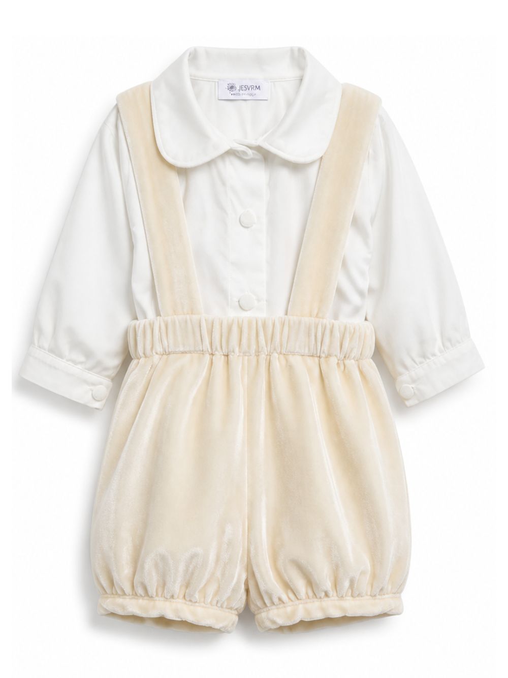 Set camicia e salopette per neonato Jesurum Kids multicolore con colletto alla Peter Pan OFIUCO LEO 38 10 JESURUM KIDS