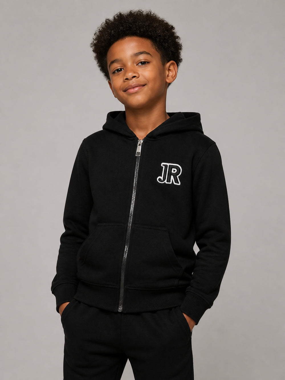 Felpa per bambino John Richmond Junior nera con zip RBA26001FE BLACK JOHN RICHMOND KIDS