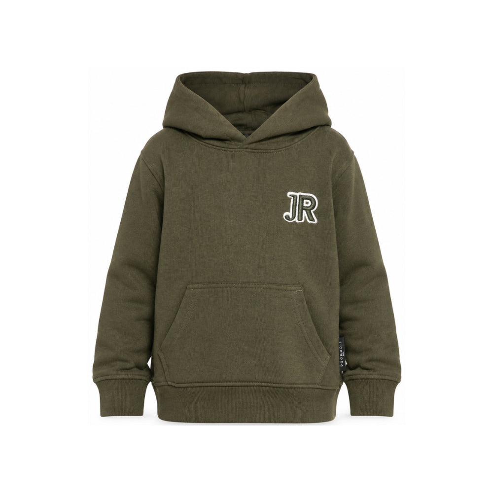 Felpa per bambino John Richmond Junior verde oliva con patch logo RBA26005FE OLIVE JOHN RICHMOND KIDS
