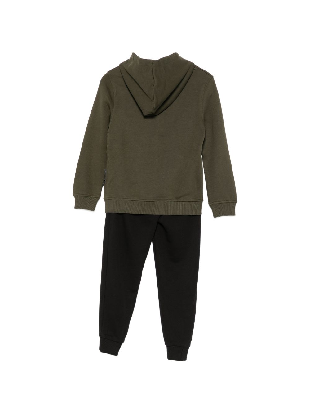 Completo felpa e pantaloni per bambino John Richmond Junior verde e nero con logo sul davanti RBA26007CF OLIVE JOHN RICHMOND KIDS