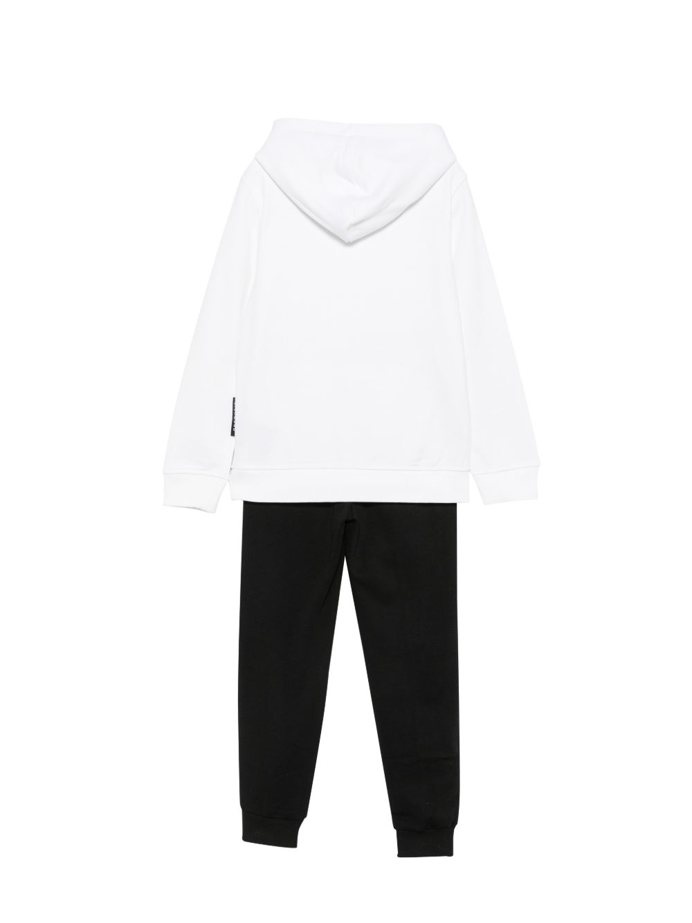 Completo felpa e pantaloni per bambino John Richmond Junior bianco e nero con logo sul davanti RBA26007CF WHITE JOHN RICHMOND KIDS