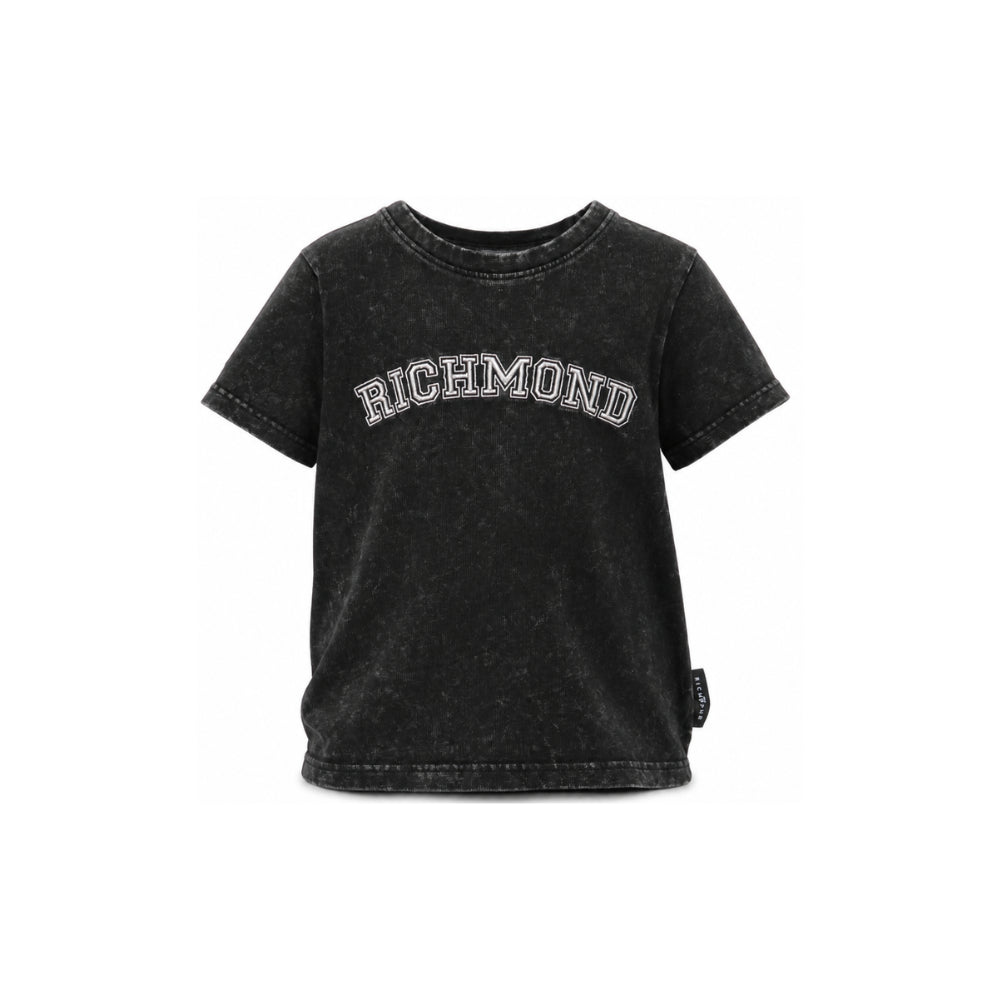 T-shirt per bambino John Richmond Kids nera con dettaglio logo RBA26011TS BLACK JOHN RICHMOND KIDS