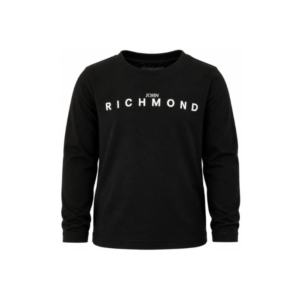 T-shirt per bambino John Richmond Kids nera a maniche lunghe RBA26016TS BLACK JOHN RICHMOND KIDS