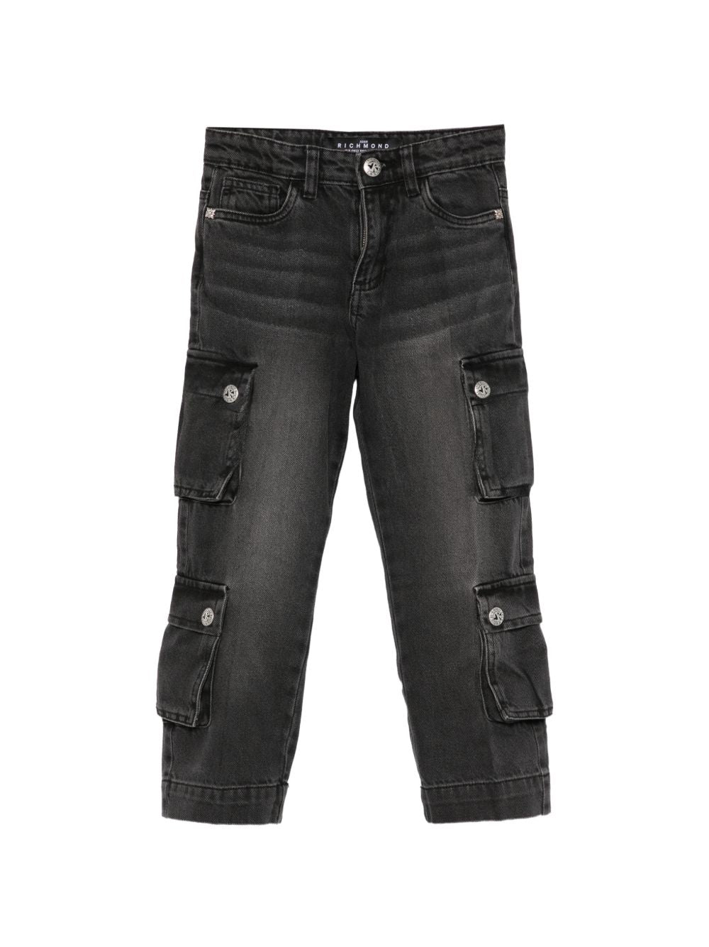Jeans per bambino John Richmond Kids nero cargo RBA26020JE DENIM BLACK JOHN RICHMOND KIDS