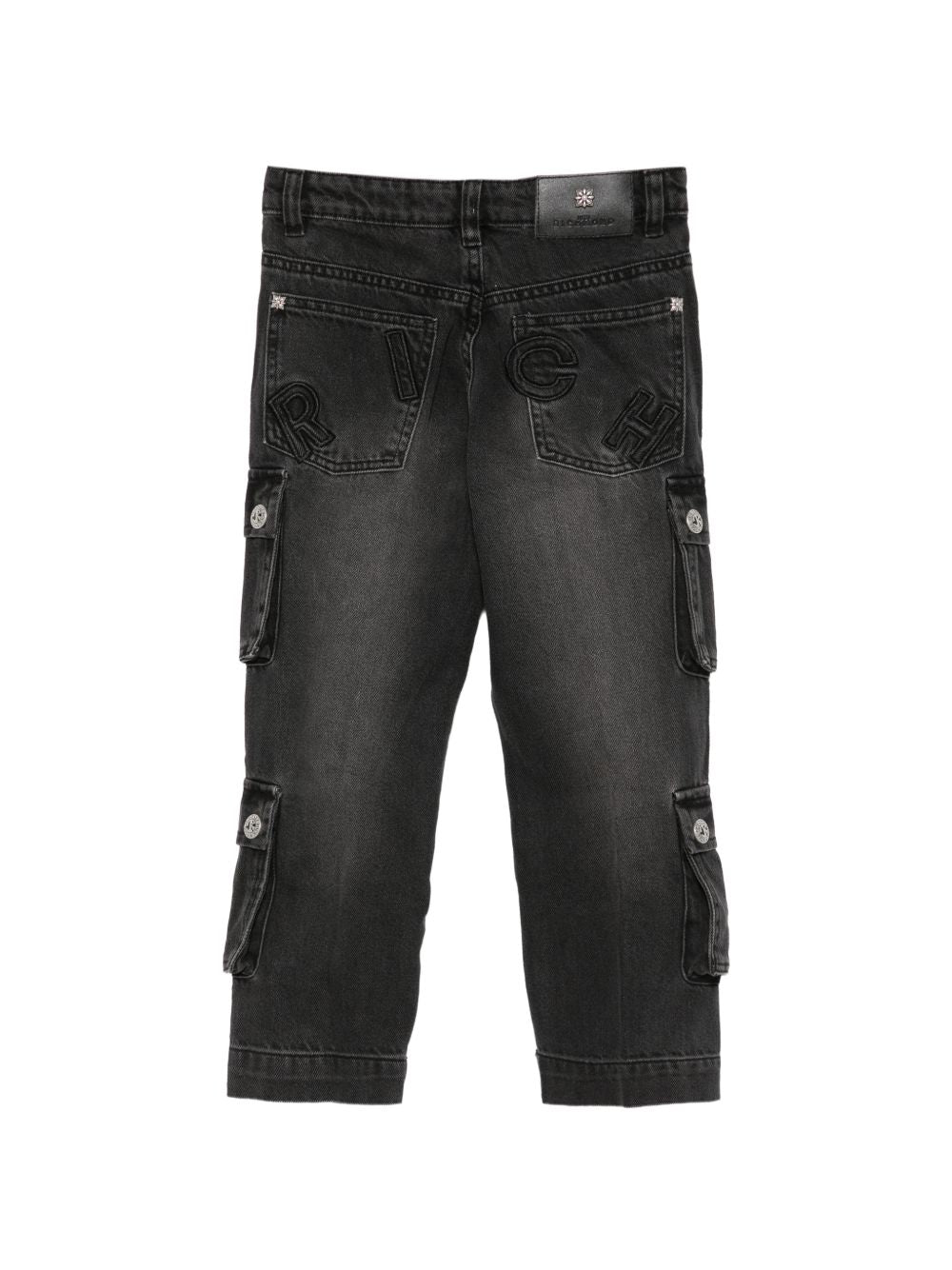 Jeans per bambino John Richmond Kids nero cargo RBA26020JE DENIM BLACK JOHN RICHMOND KIDS