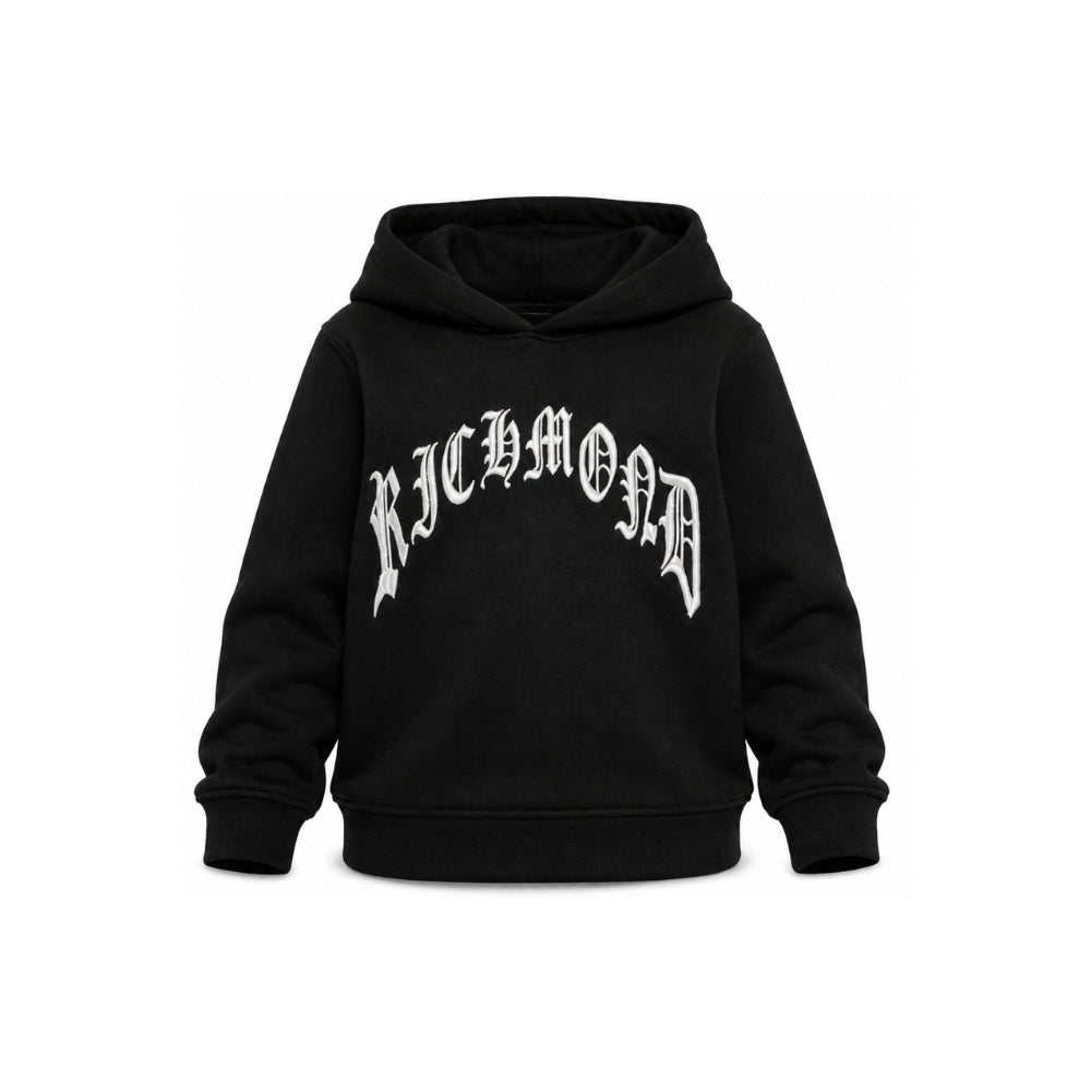 Felpa per bambino John Richmond Kids nera con logo sul davanti RBA26041FE BLACK JOHN RICHMOND KIDS