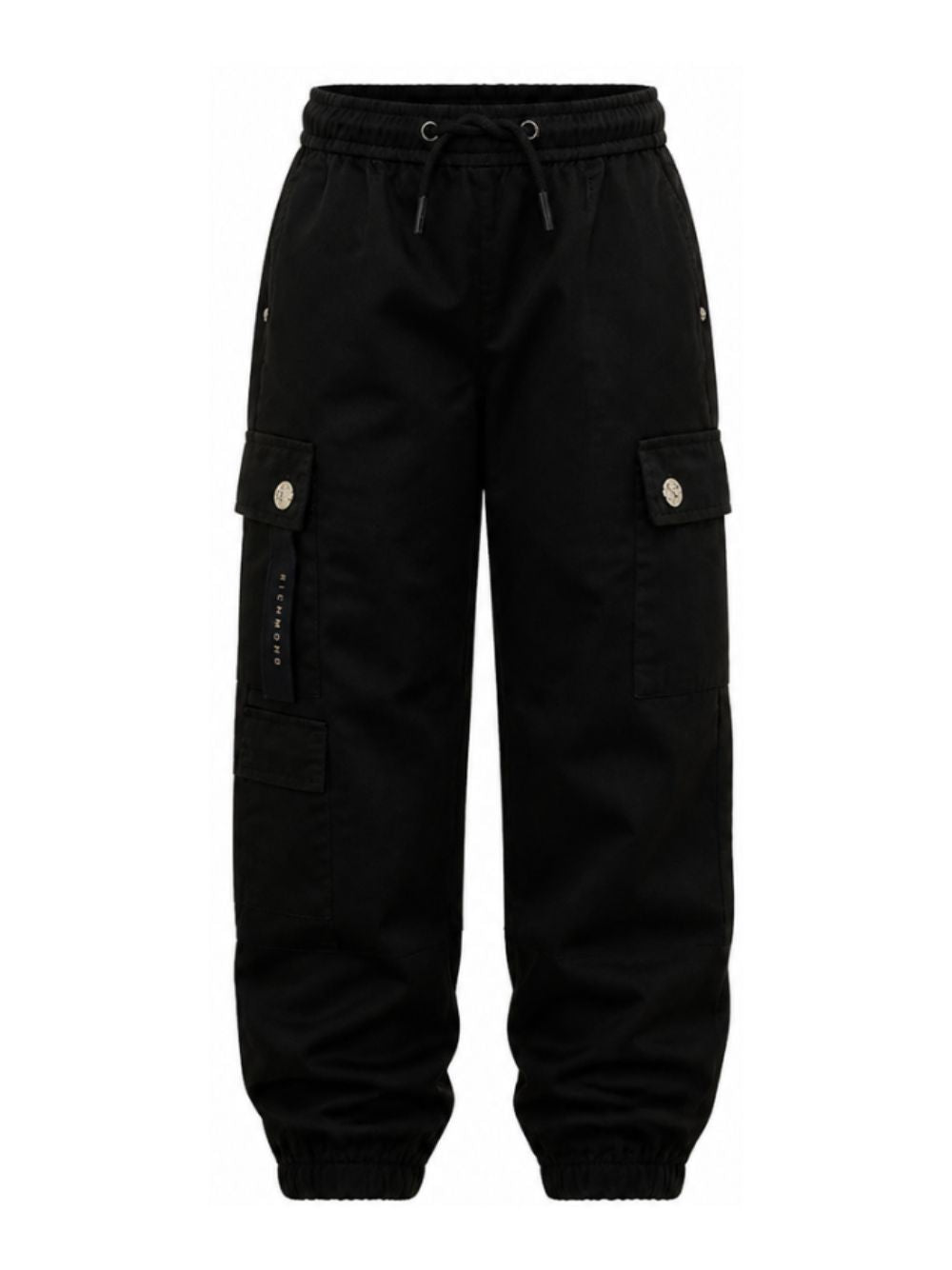 Pantaloni per bambino John Richmond Kids neri con chiusura a coulisse RBA26062PA BLACK JOHN RICHMOND KIDS