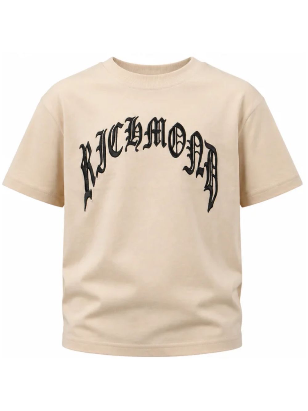 T-shirt per bambino John Richmond Kids beige con logo sul davanti RBA26087TS CREAM JOHN RICHMOND KIDS