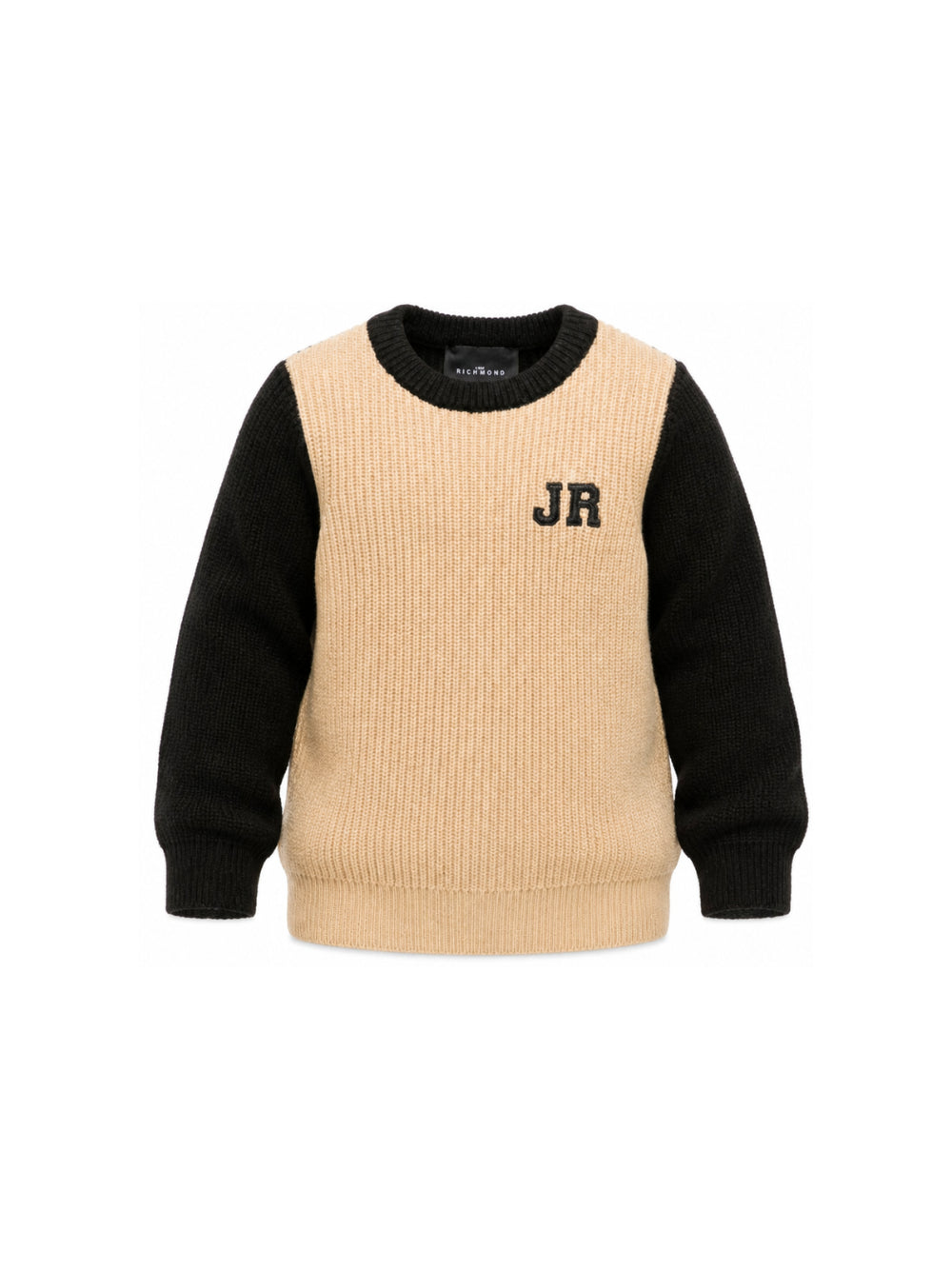 Maglione per bambino John Richmond Junior beige con finiture a coste RBA26092MA KHAKI JOHN RICHMOND KIDS