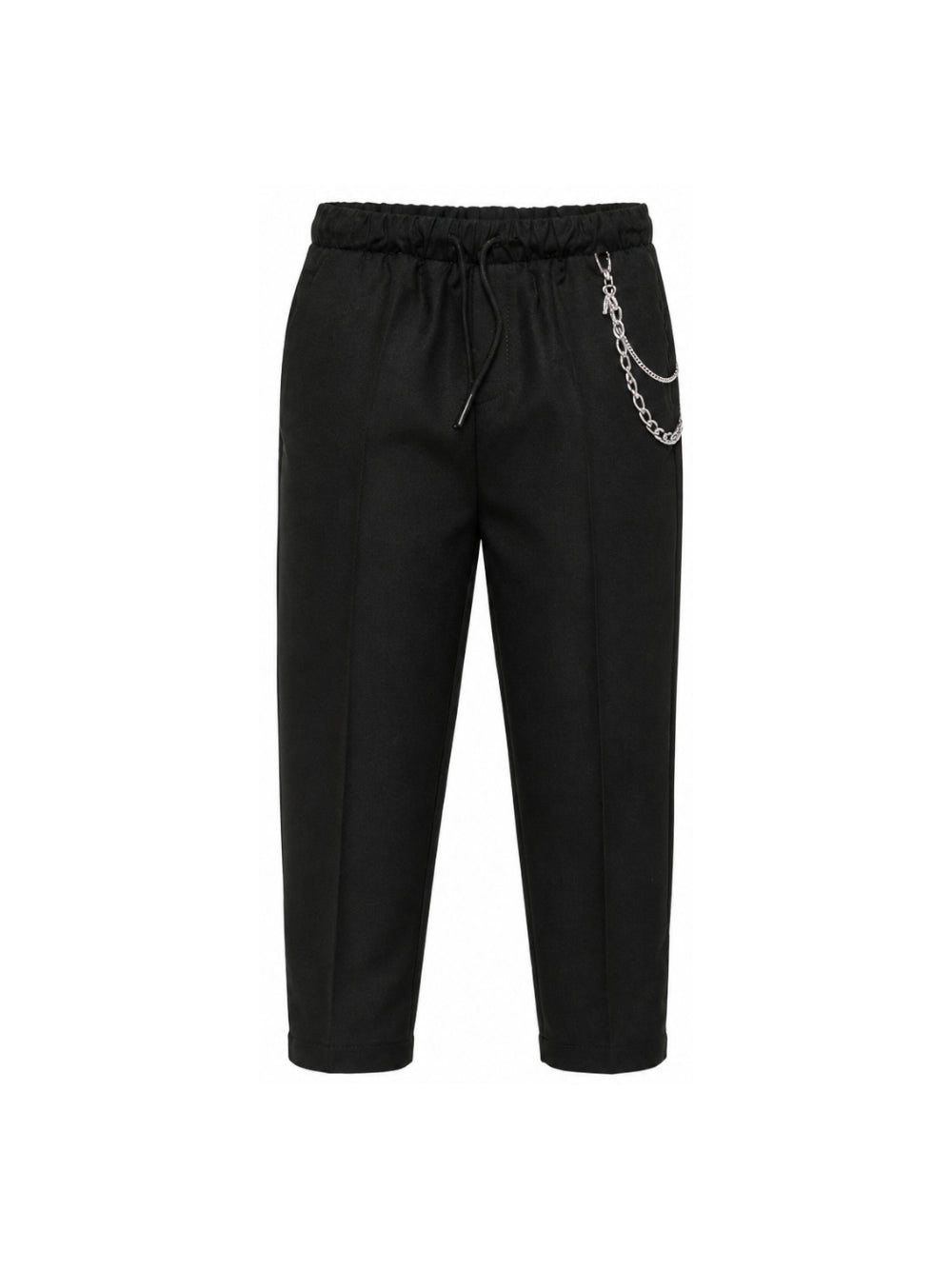 Pantaloni per bambino John Richmond Junior neri con dettaglio catena RBA26126PA BLACK JOHN RICHMOND KIDS
