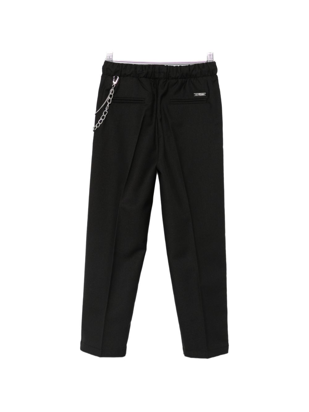 Pantaloni per bambino John Richmond Junior neri con dettaglio catena RBA26126PA BLACK JOHN RICHMOND KIDS