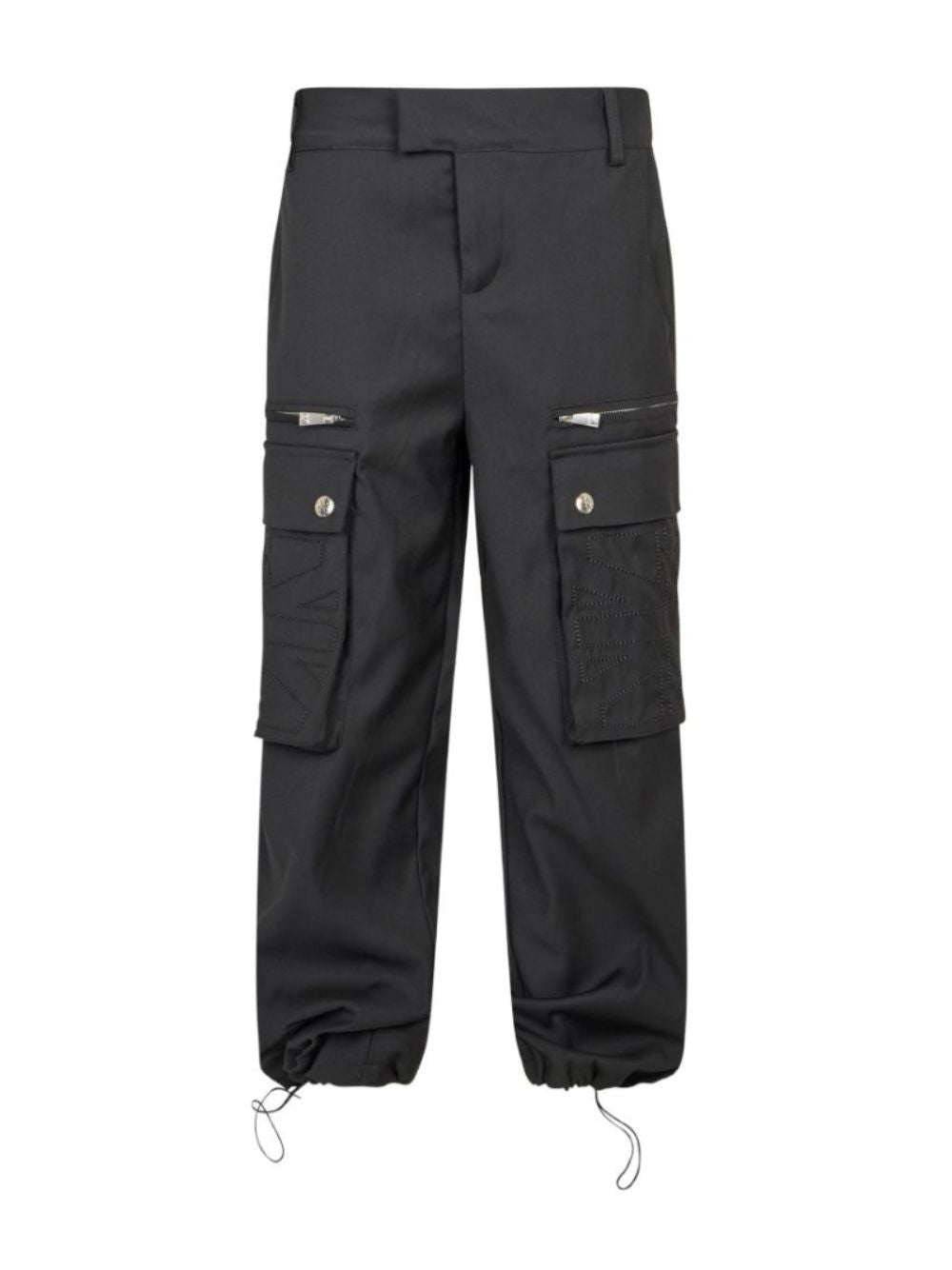 Pantaloni per bambino John Richmond Kids neri con coulisse e logo ricamato RBA26130PA BLACK JOHN RICHMOND KIDS