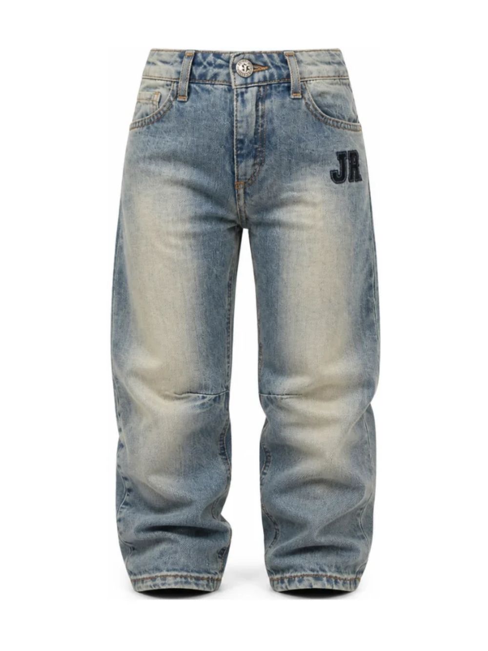 Jeans per bambino John Richmond Kids in denim con applicazione del logo RBA26151JE DENIM SAND JOHN RICHMOND KIDS