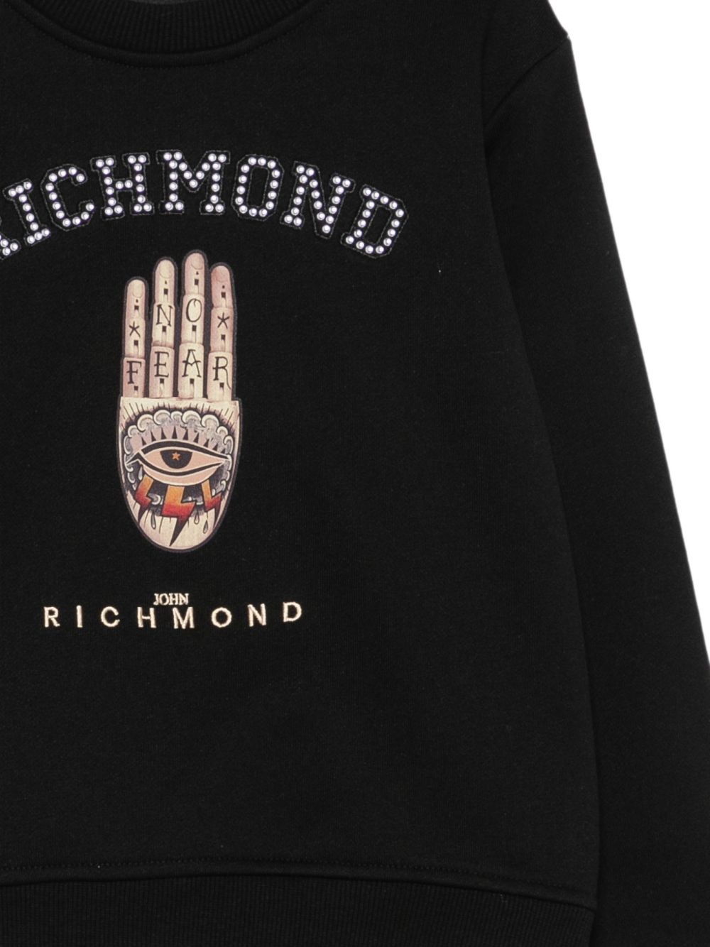 Felpa per bambino Jonh Richmond Kids nera con stampa grafica RBA26152FE BLACK JOHN RICHMOND KIDS