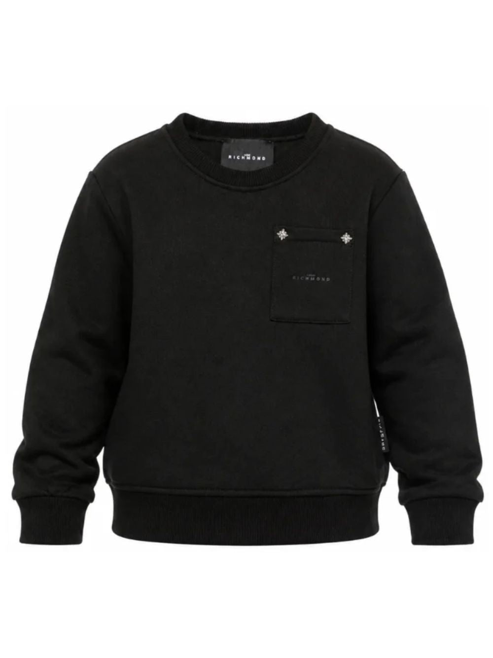 Felpa per bambino John Richmond Kids nera con taschino sul petto RBA26153FE BLACK JOHN RICHMOND KIDS