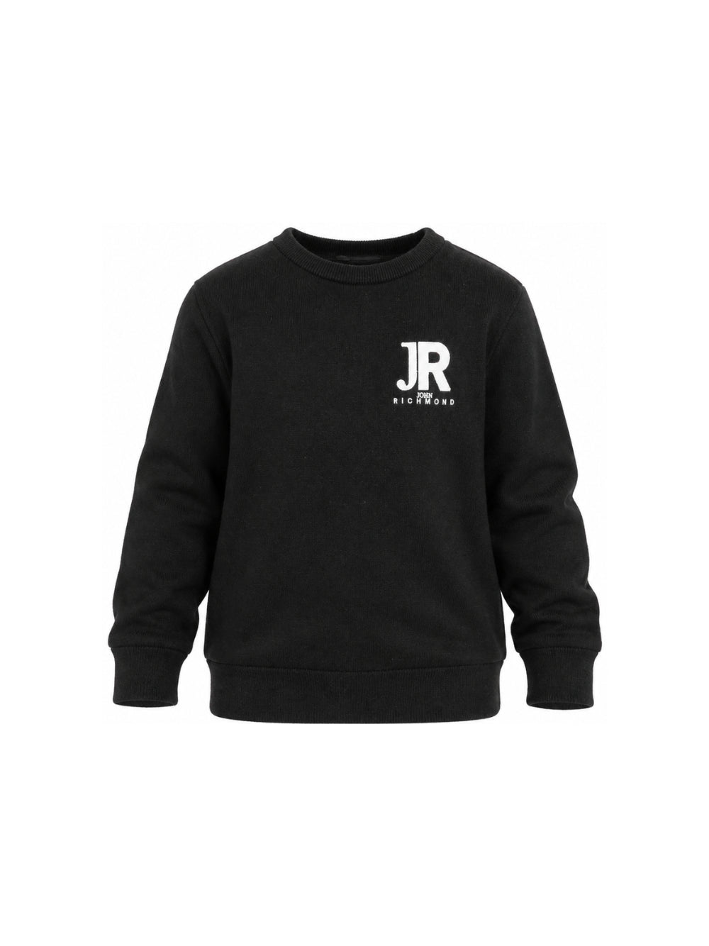 Maglione per bambino John Richmond Junior nera con logo ricamato RBA26168MA BLACK JOHN RICHMOND KIDS