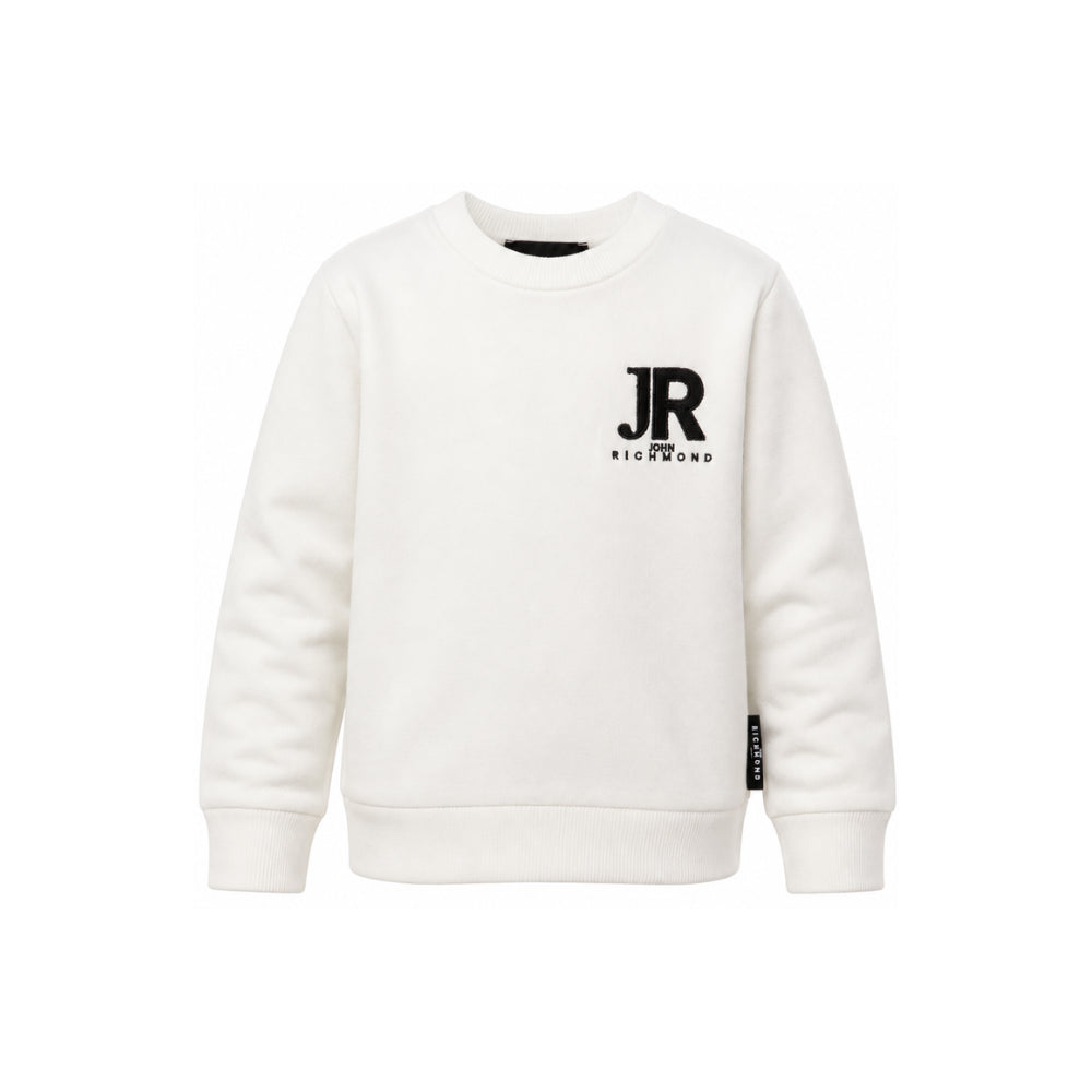 Maglione per bambino John Richmond Kids bianco con ricamo logo RBA26168MA OFF-WHITE JOHN RICHMOND KIDS