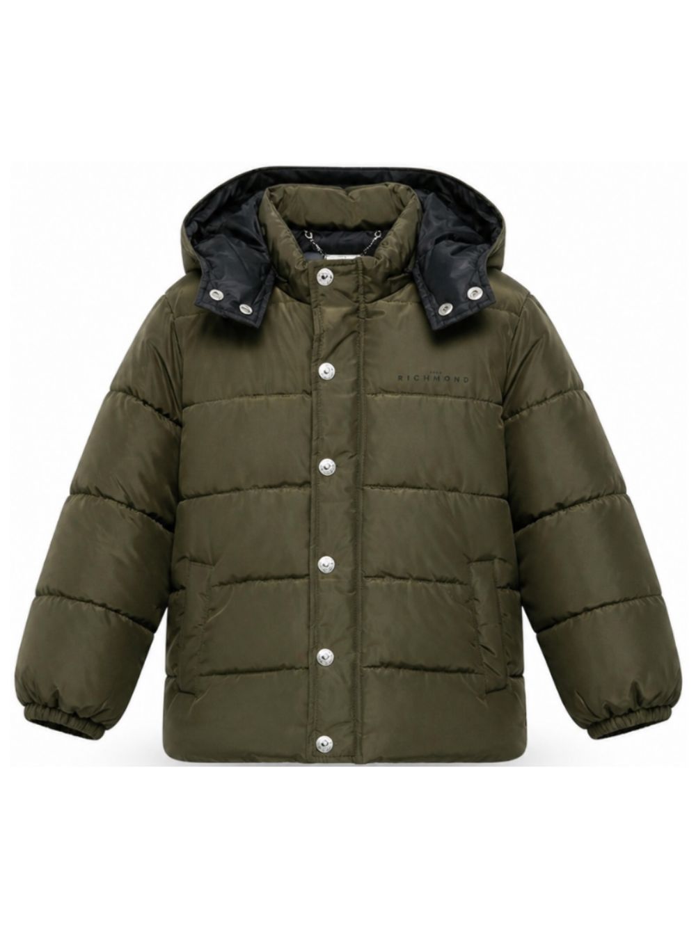 Giubbino per bambino John Richmond Junior verde con cappuccio RBA26174PI OLIVE JOHN RICHMOND KIDS