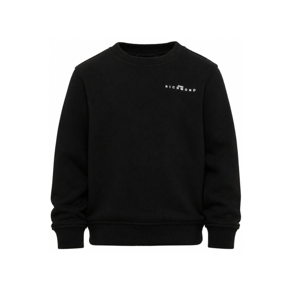 Felpa per bambino John Richmond Junior nera con stampa logo sul davanti RBA26176FE BLACK JOHN RICHMOND KIDS