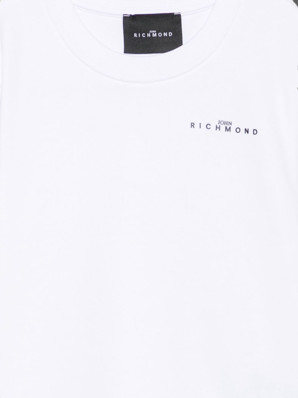 Felpa per bambino John Richmond Junior bianca con stampa logo sul davanti RBA26176FE WHITE JOHN RICHMOND KIDS