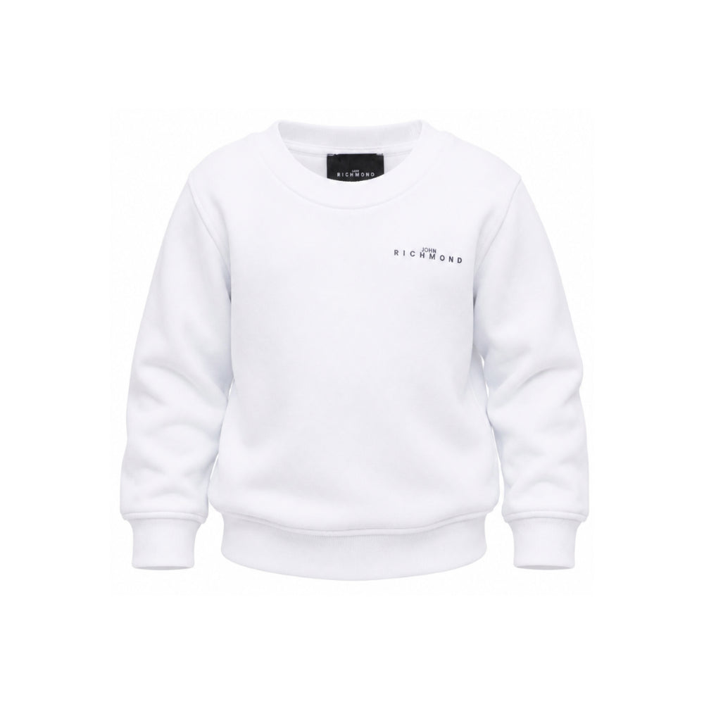 Felpa per bambino John Richmond Junior bianca con stampa logo sul davanti RBA26176FE WHITE JOHN RICHMOND KIDS