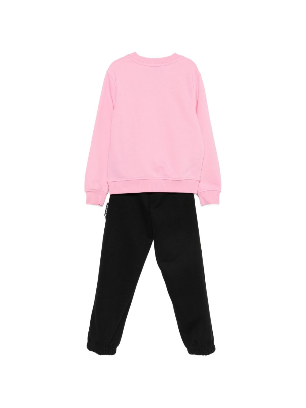 Completo per bambina John Richmond Kids rosa e nero con stampa logo RGA26019CF PINK BEGONIA JOHN RICHMOND KIDS