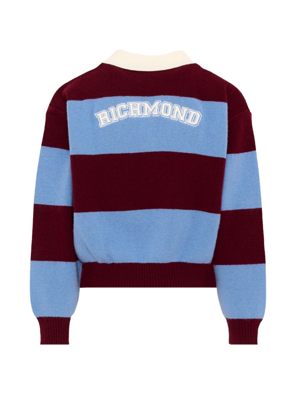 Maglione per bambina John Richmond Kids azzurra e bordeaux con motivo a righe RGA26140PO AVION JOHN RICHMOND KIDS
