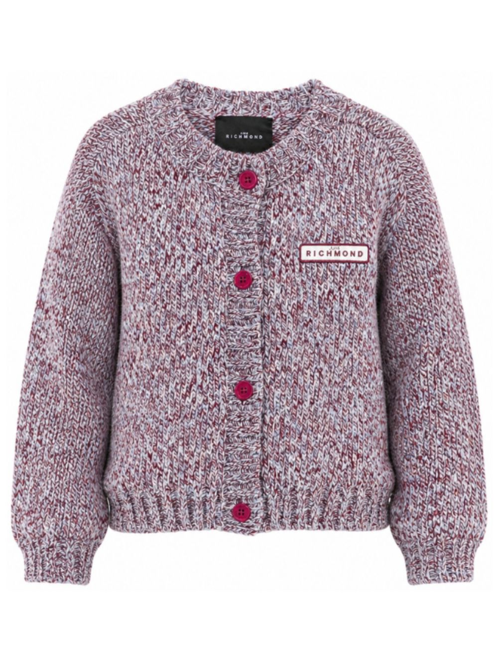 Cardigan per bambina John Richmond Kids multicolore a maglia grossa con patch logo RGA26151CD MULTICOLOR JOHN RICHMOND KIDS