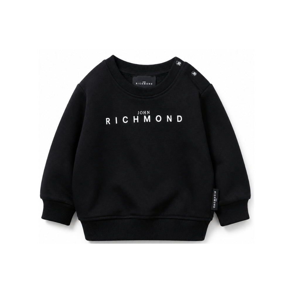 Felpa per neonati John Richmond Kids nero con stampa logo sul davanti RIA26003FE BLACK JOHN RICHMOND KIDS