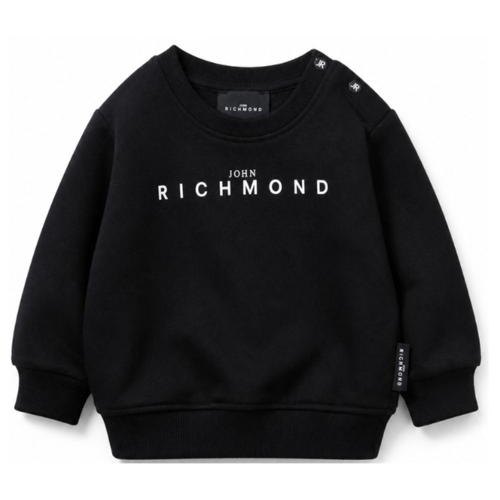 Felpa per neonati John Richmond Kids nero con stampa logo sul davanti RIA26003FE BLACK JOHN RICHMOND KIDS
