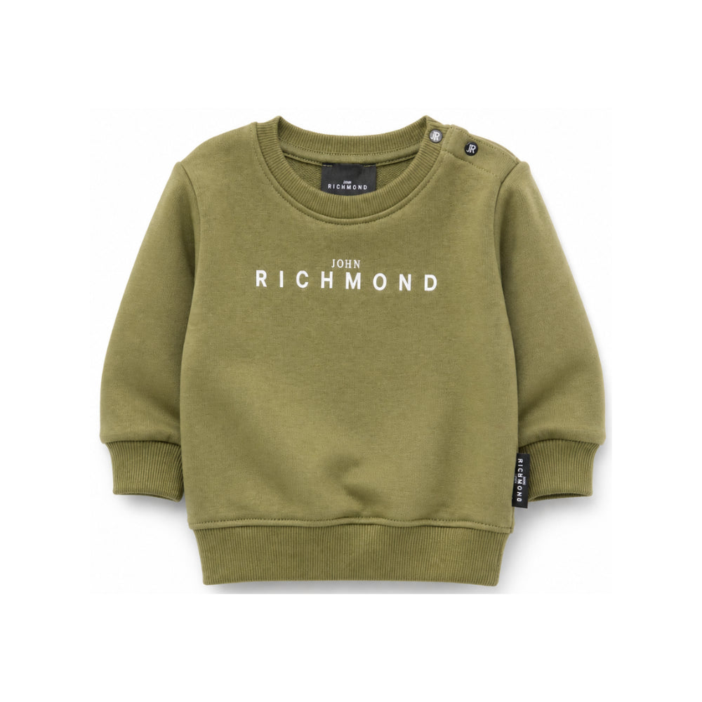 Felpa per neonato John Richmond Kids verde con dettaglio logo sul davanti RIA26003FE GREEN MILITARY JOHN RICHMOND KIDS