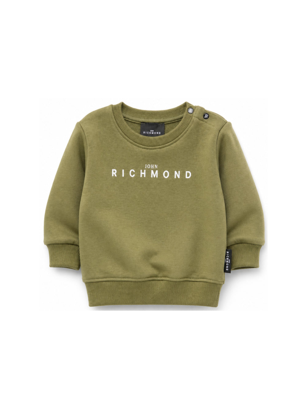 Felpa per neonato John Richmond Kids verde con dettaglio logo sul davanti RIA26003FE GREEN MILITARY JOHN RICHMOND KIDS