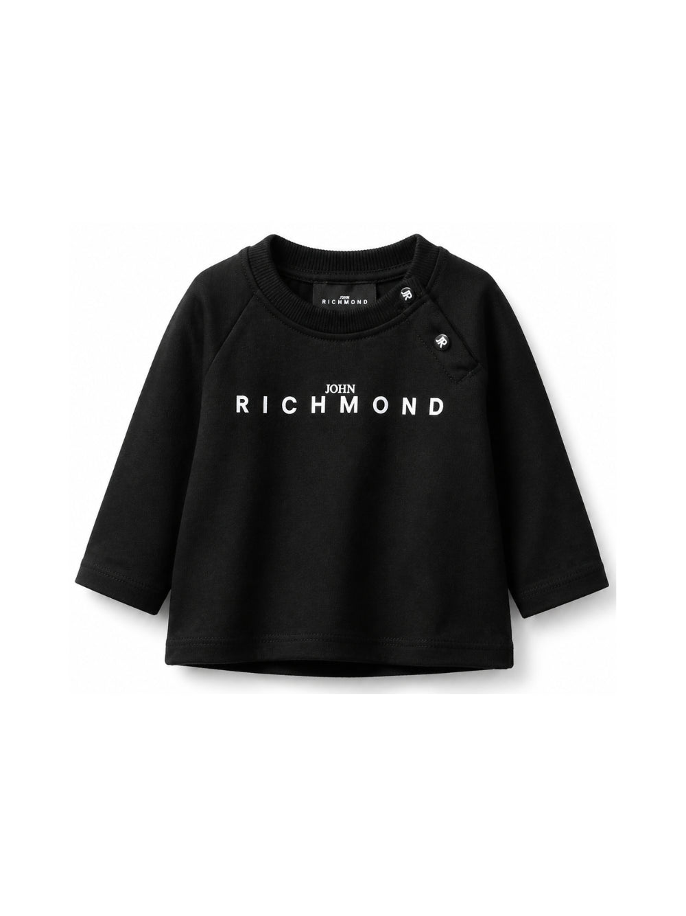 T-shirt per neonato John Richmond Junior nera con stampa logo sul davanti RIA26006TS BLACK JOHN RICHMOND KIDS