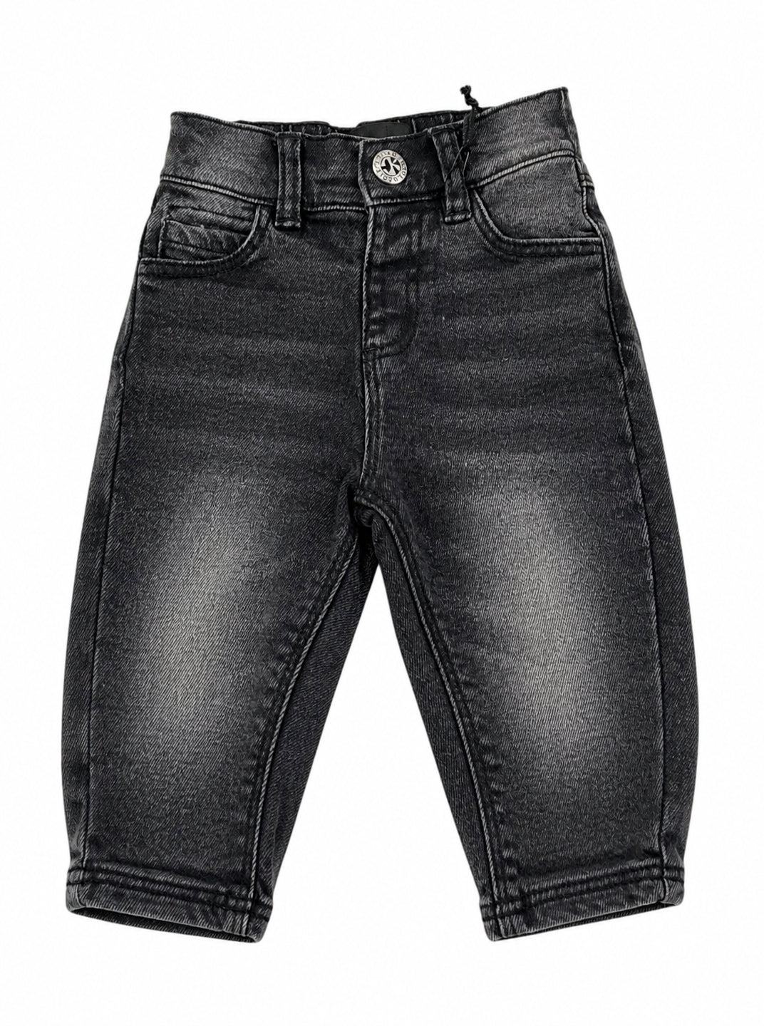Jeans per neonato John Richmond Kids neri con logo stampato sul retro RIA26013JE DENIM BLACK JOHN RICHMOND KIDS