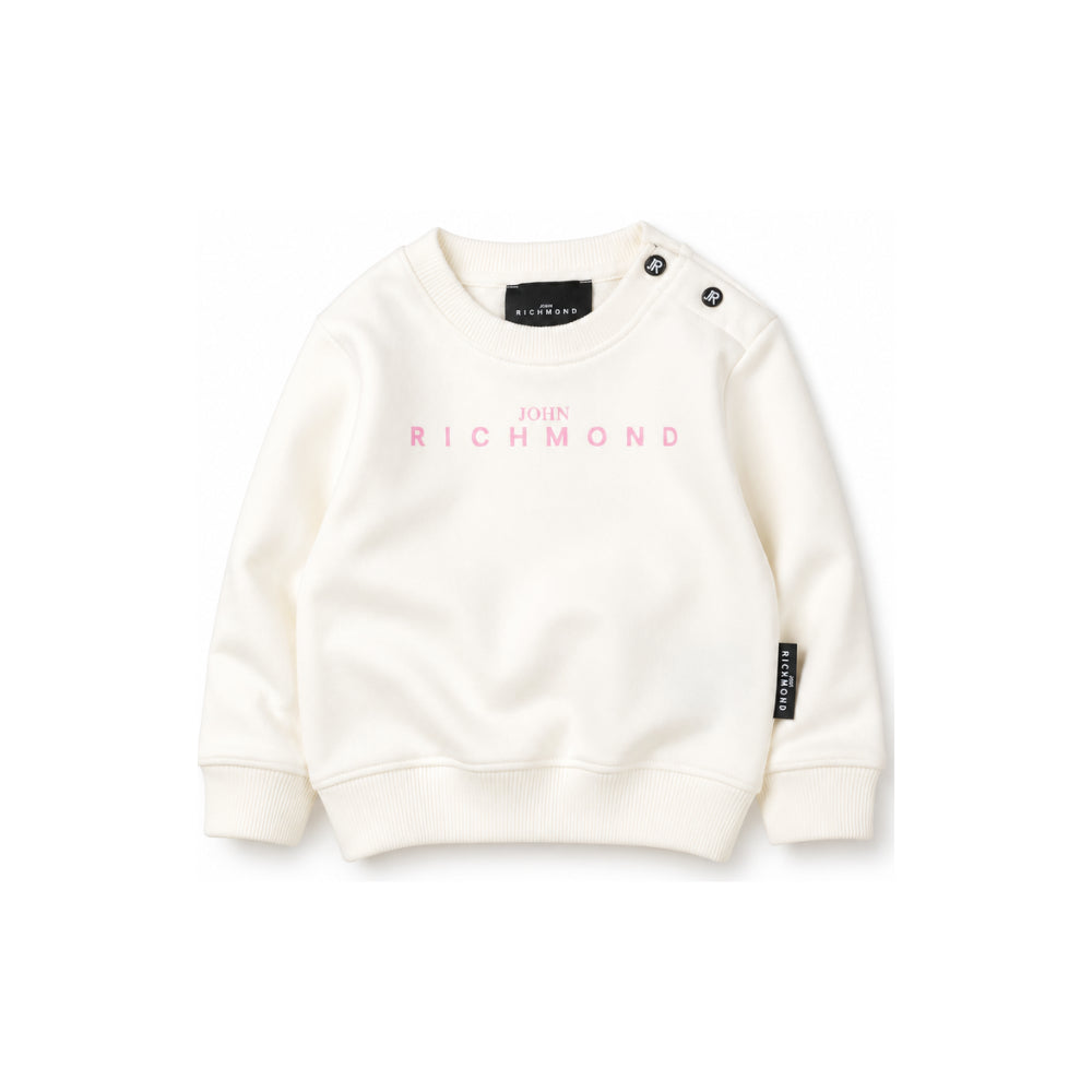 Felpa per neonata John Richmond Kids bianca con stampa logo RIA26023FE OFF-WHITE JOHN RICHMOND KIDS