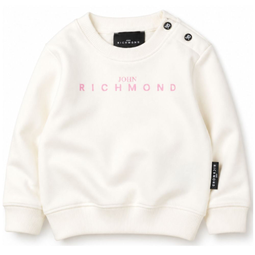 Felpa per neonata John Richmond Kids bianca con stampa logo RIA26023FE OFF-WHITE JOHN RICHMOND KIDS