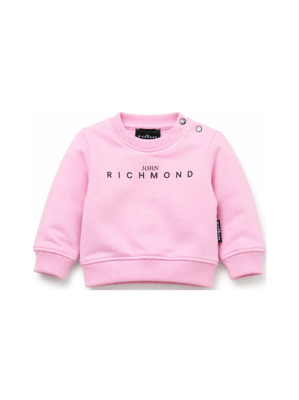 Felpa per neonata John Richmond Kids rosa con dettaglio logo sul davanti RIA26023FE PINK BEGONIA JOHN RICHMOND KIDS