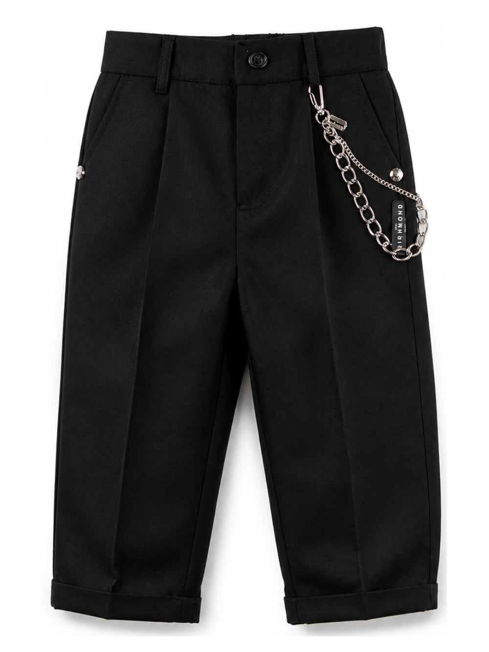 Pantaloni per neonato John Richmond Kids neri con dettaglio a catena RIA26065PA BLACK JOHN RICHMOND KIDS