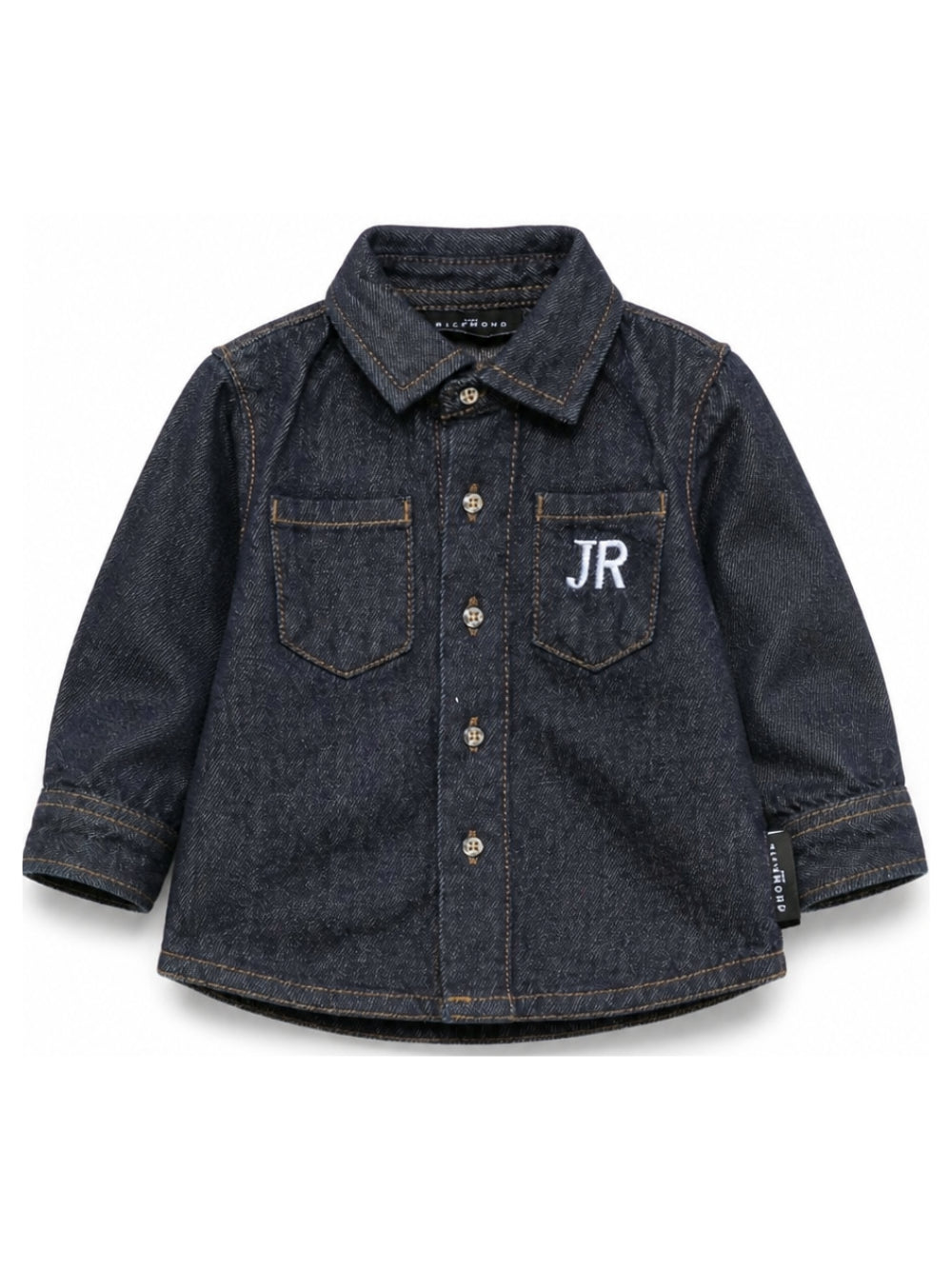 Camicia per neonato John Richmond Kids blu scuro con logo ricamato RIA26068CA DENIM BLUE DARK JOHN RICHMOND KIDS